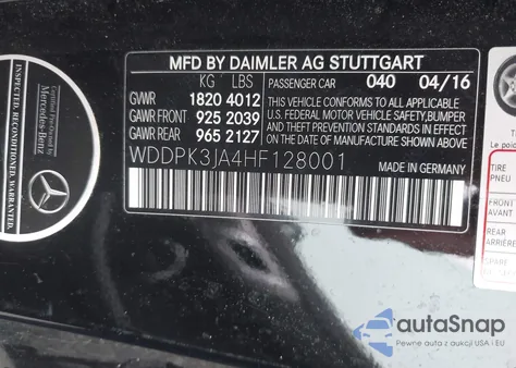 2017 Mercedes-Benz Slc 300 from USA, damaged, VIN WDDPK3JA4HF128001